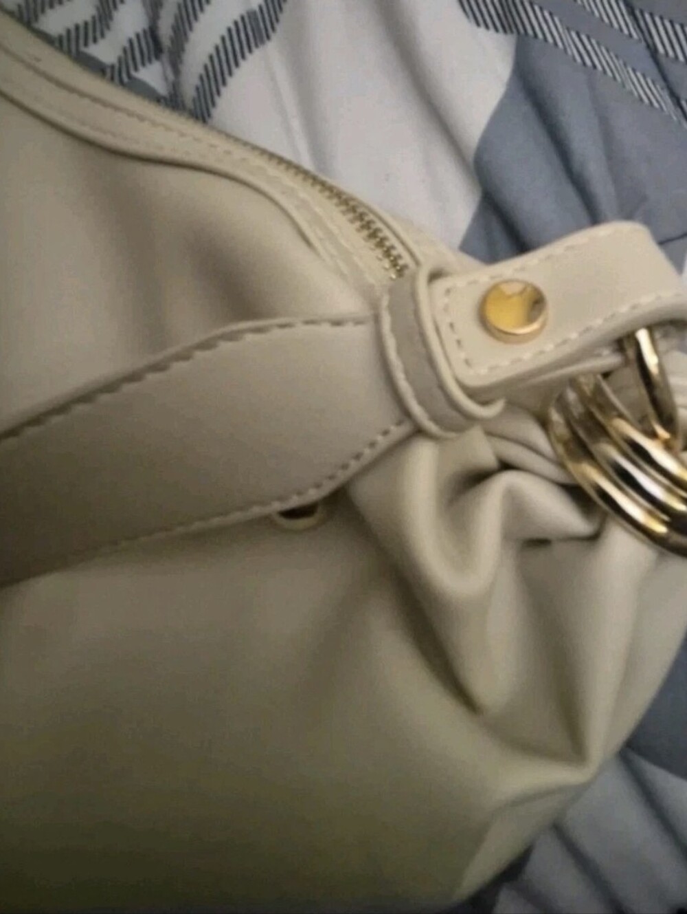 Urban Expressions Bianca High Quality Vegan Leather Hobo Shoulder Bag Cream - Picture 8 of 16